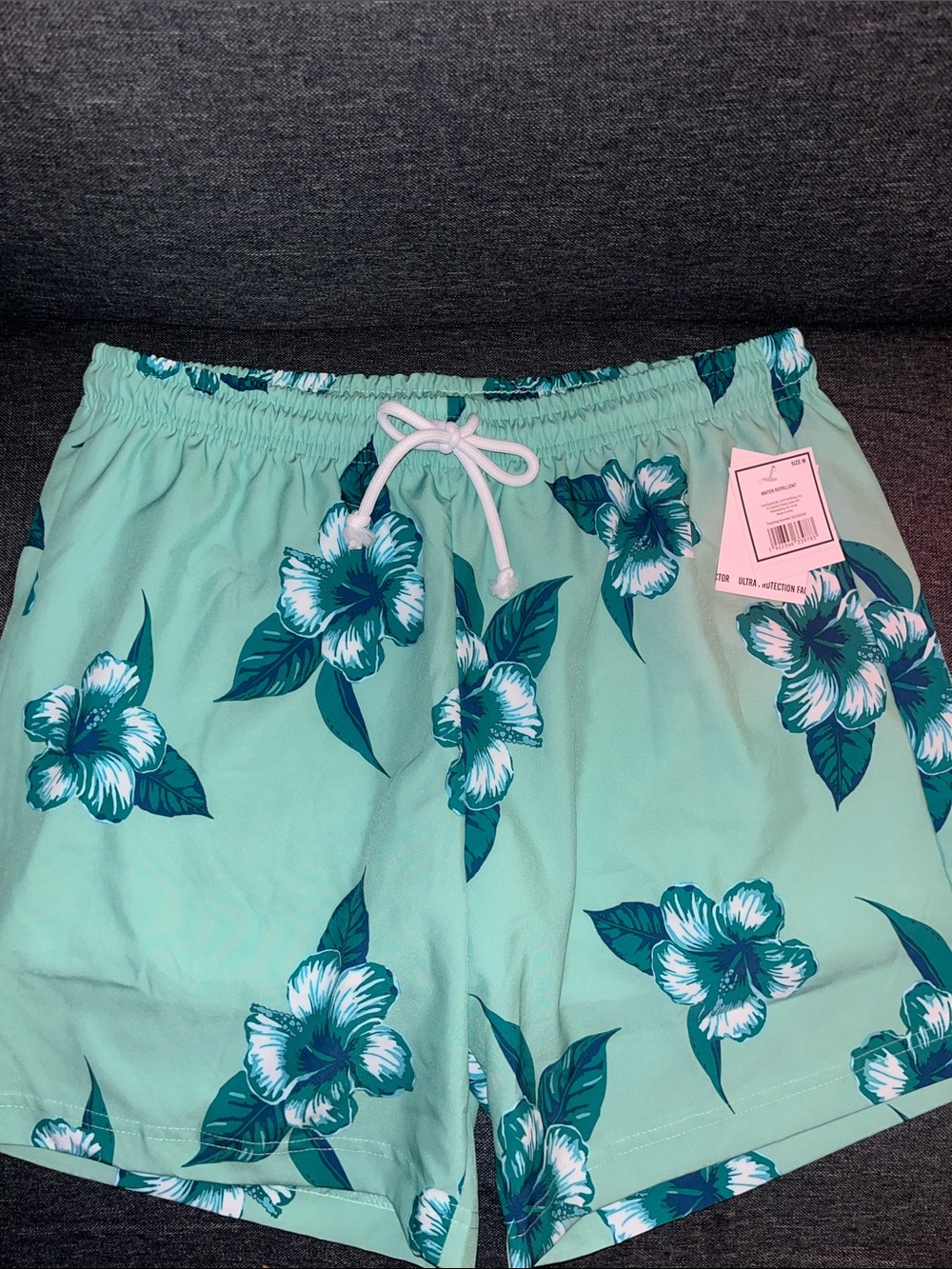 Mint Floral mens Swim Shorts -